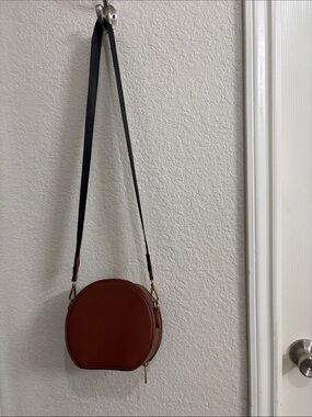 Forever 21 Round Crossbody Bag in Brown with Black Strap